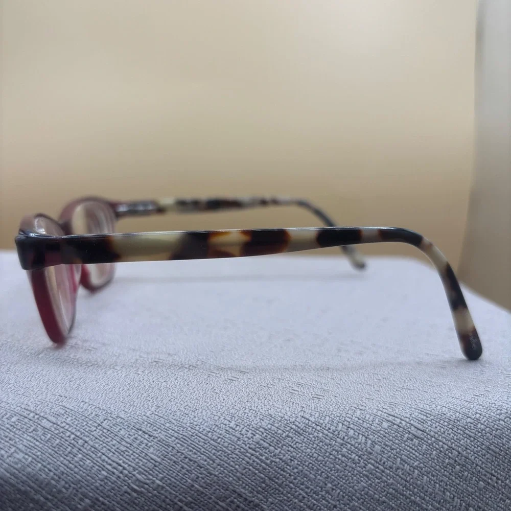 Vera‎ Bradley Jessica Eyeglasses Burgundy Rainforest Stripes Cat Eye 51-16-135